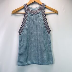 Madewell Valley Sweater Tank Top XS Blue Knit Sleeveless